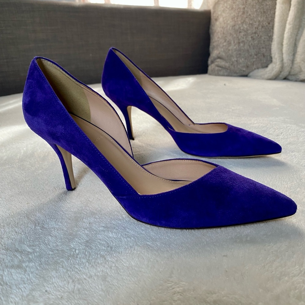 J. Crew. | Blue/Purple Italian Suede D’Orsay Heels | Sz 7.5